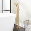 Beasley Freestanding Tub Faucet with Hand Shower and Rough-In Valve with Stops - Brushed Gold, , large image number 0