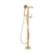 Beasley Freestanding Tub Faucet with Hand Shower and Rough-In Valve with Stops - Brushed Gold, , large image number 1