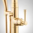 Beasley Freestanding Tub Faucet with Hand Shower and Rough-In Valve with Stops - Brushed Gold, , large image number 3