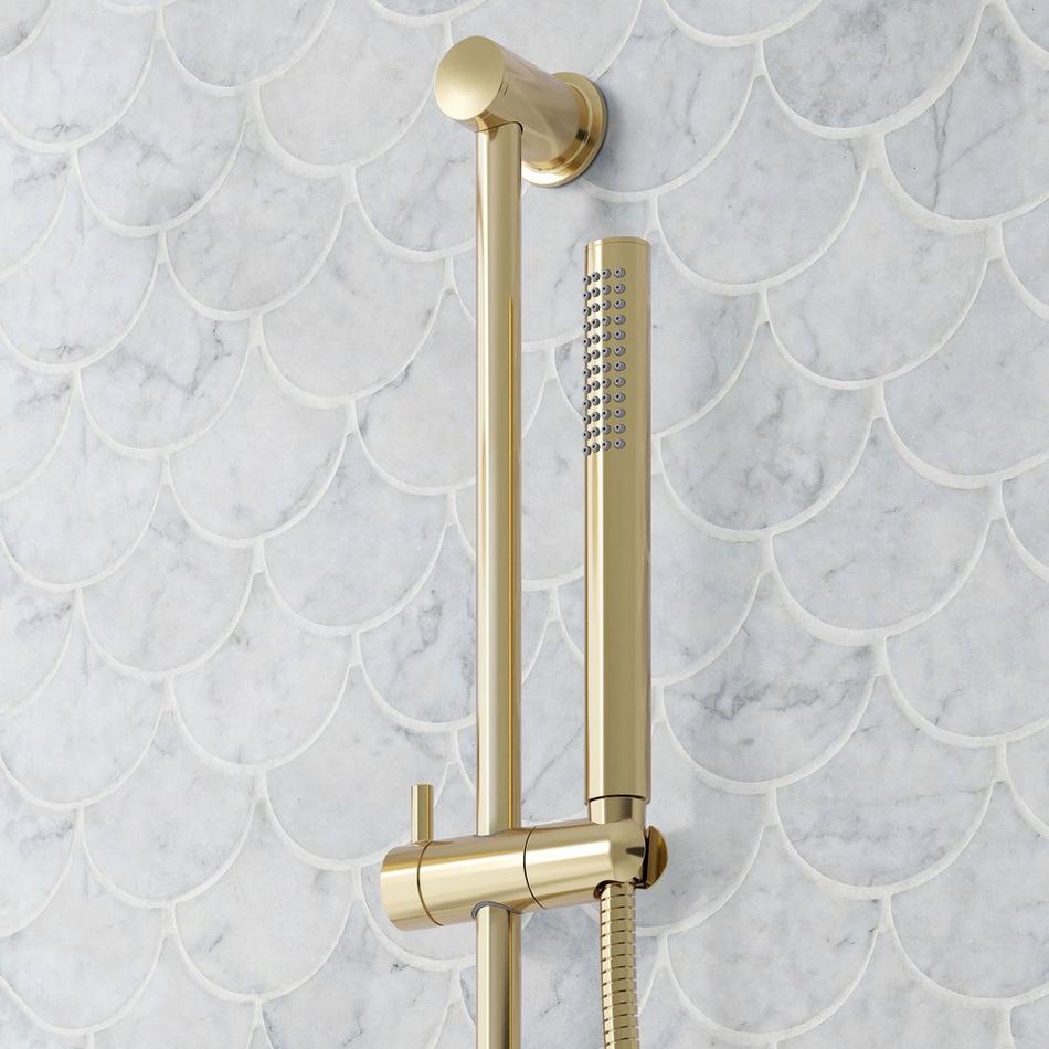 Lexia Thermostatic Shower System with 3 Body Sprays, Slide Bar and Hand Shower - Polished Brass, , large image number 5