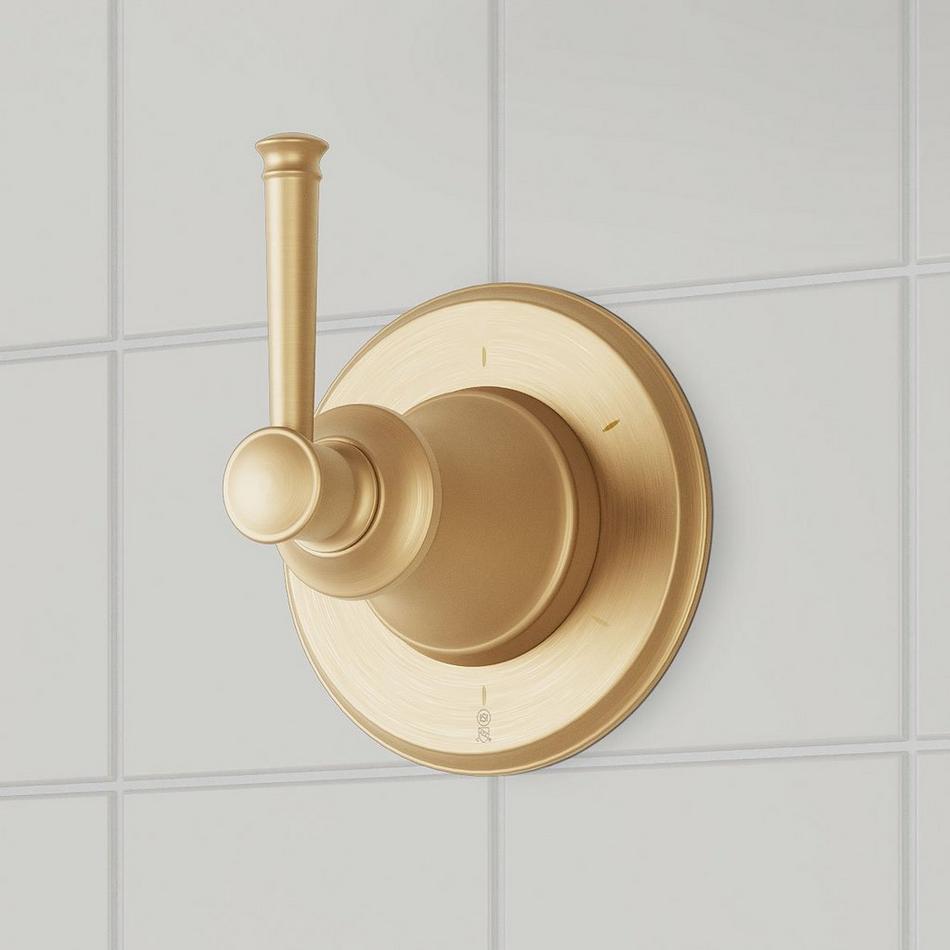 Beasley Thermostatic Shower System with 3 Body Sprays, Slide Bar and Hand Shower - Brushed Gold, , large image number 2