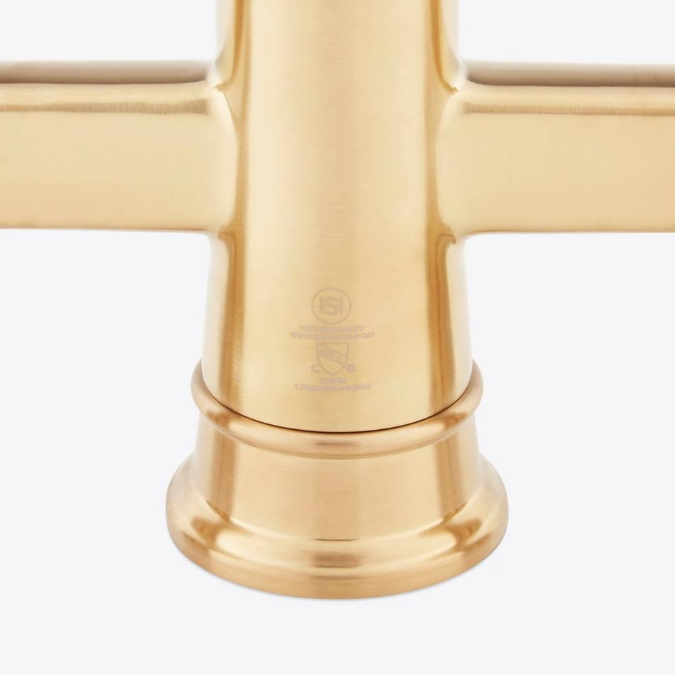 Beasley Bridge Kitchen Faucet with Pull-Down Spring Spout - Brushed Gold, , large image number 4