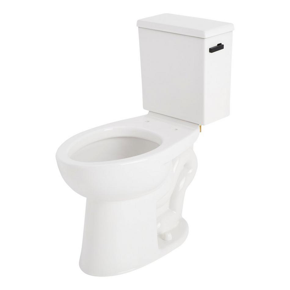 Lavrik Two-Piece Elongated Toilet with Reversible Tank - No Seat  - Matte Black Handle, , large image number 1
