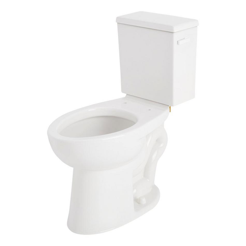 Lavrik Two-Piece Elongated Toilet with Reversible Tank - No Seat  - White Handle, , large image number 1