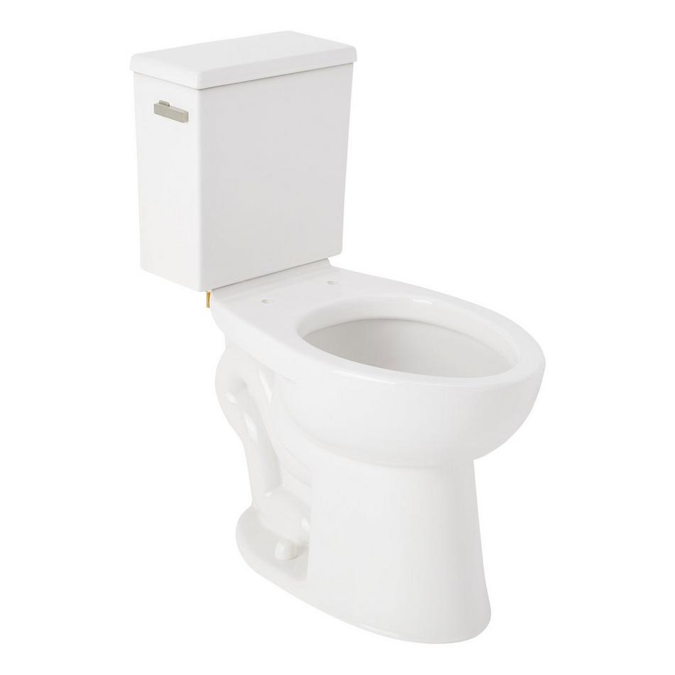 Lavrik Two-Piece Elongated Toilet with Reversible Tank - No Seat  - Brushed Nickel Handle, , large image number 0