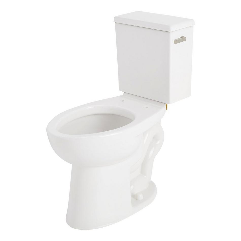 Lavrik Two-Piece Elongated Toilet with Reversible Tank - No Seat  - Brushed Nickel Handle, , large image number 1