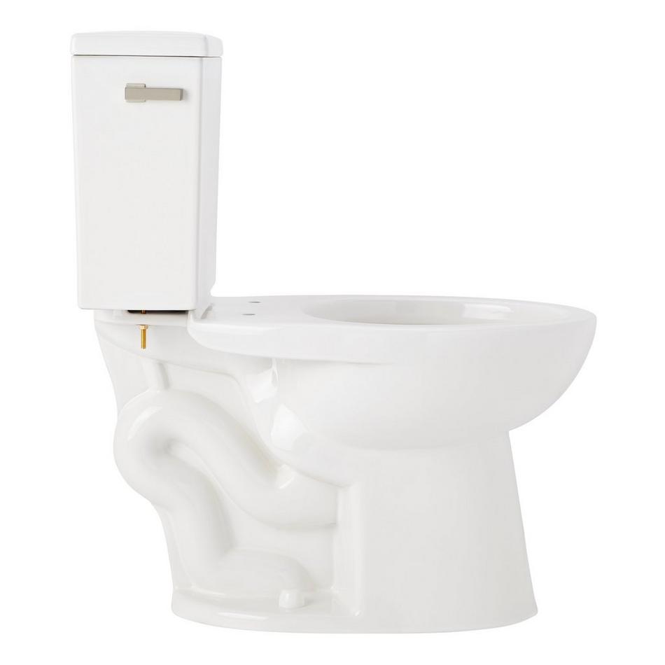 Lavrik Two-Piece Elongated Toilet with Reversible Tank - No Seat  - Brushed Nickel Handle, , large image number 2