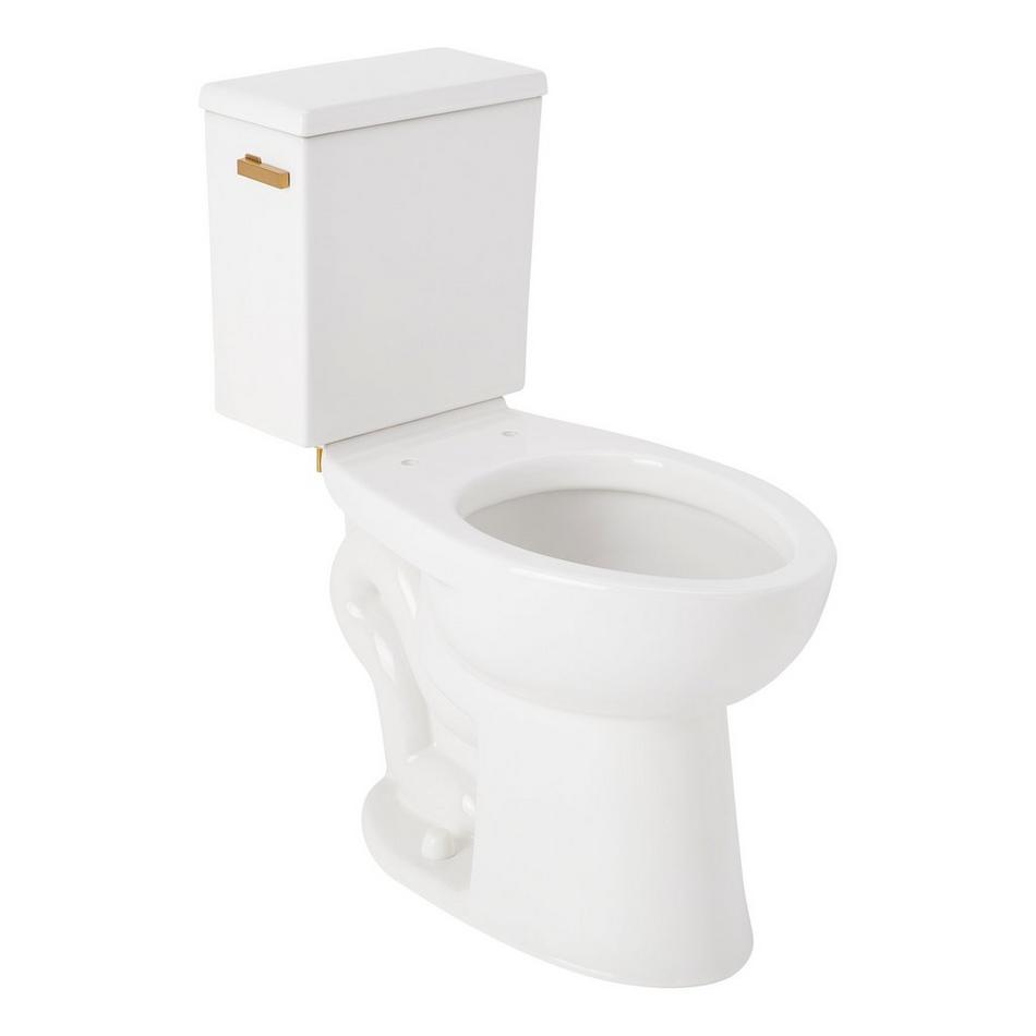 Lavrik Two-Piece Elongated Toilet with Reversible Tank - No Seat  - Brushed Gold Handle, , large image number 0