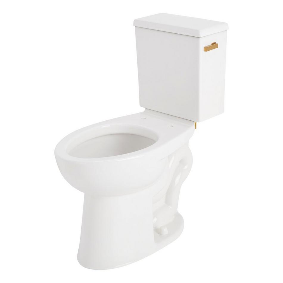 Lavrik Two-Piece Elongated Toilet with Reversible Tank - No Seat  - Brushed Gold Handle, , large image number 1