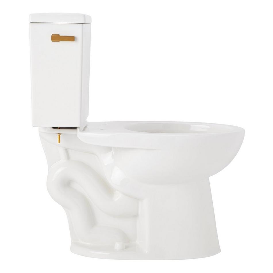 Lavrik Two-Piece Elongated Toilet with Reversible Tank - No Seat  - Brushed Gold Handle, , large image number 2