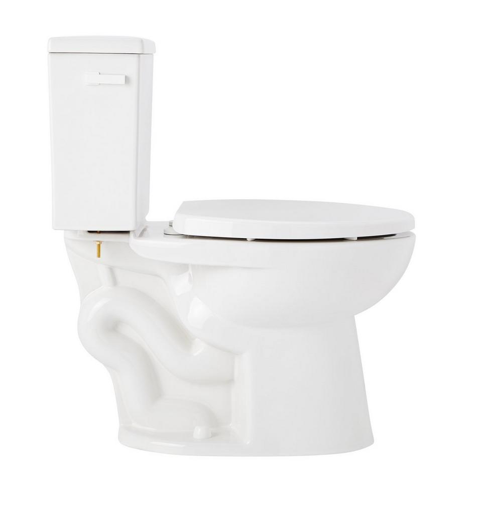 Lavrik Two-Piece Elongated Toilet with Reversible Tank - Standard Seat  - White Handle, , large image number 3