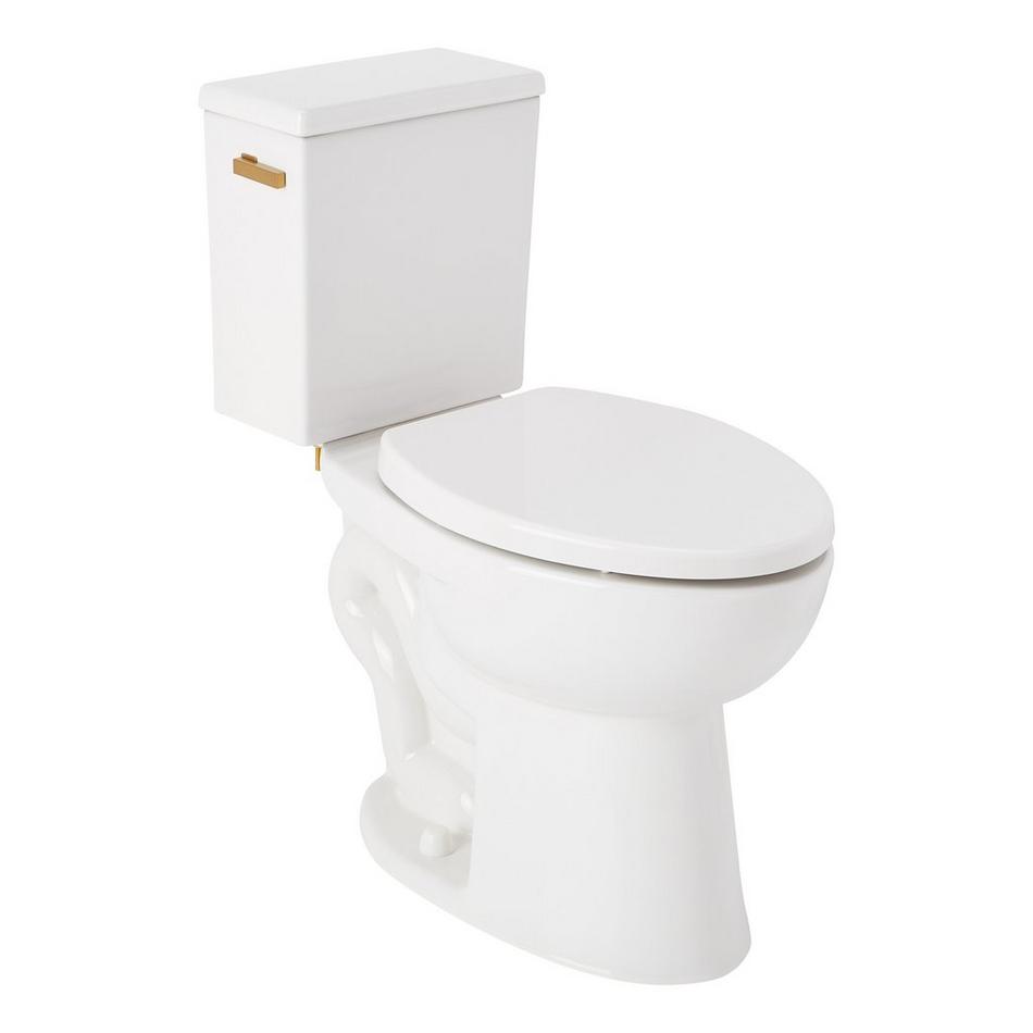Lavrik Two-Piece Elongated Toilet with Reversible Tank - Standard Seat  - Brushed Gold Handle, , large image number 0