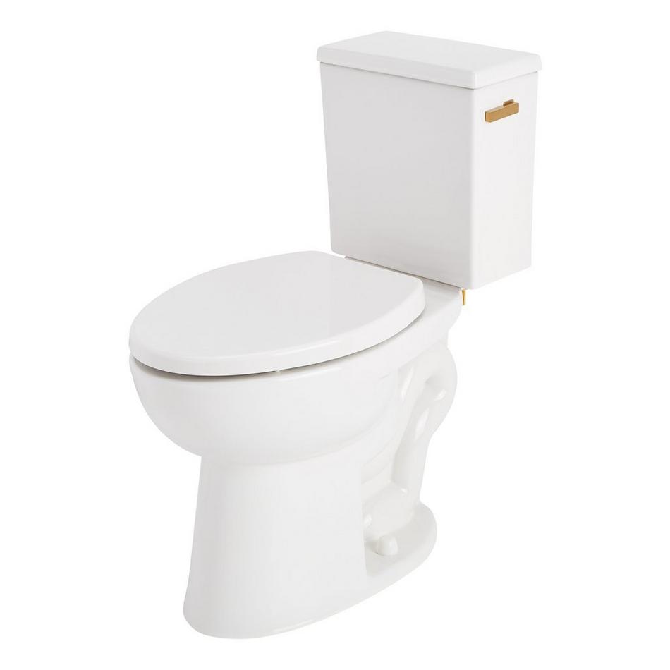 Lavrik Two-Piece Elongated Toilet with Reversible Tank - Standard Seat  - Brushed Gold Handle, , large image number 1