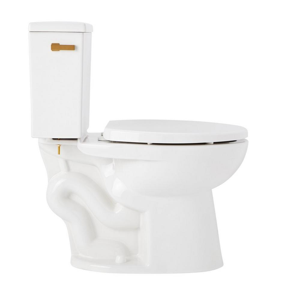 Lavrik Two-Piece Elongated Toilet with Reversible Tank - Standard Seat  - Brushed Gold Handle, , large image number 3
