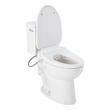 Lavrik Two-Piece Elongated Toilet with Reversible Tank - Bidet Seat  - Chrome Handle, , large image number 3