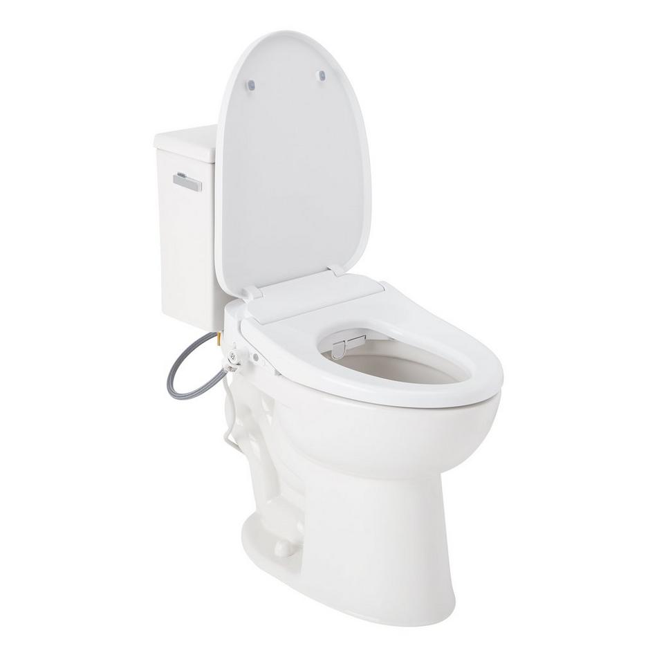Lavrik Two-Piece Elongated Toilet with Reversible Tank - Bidet Seat  - Chrome Handle, , large image number 3