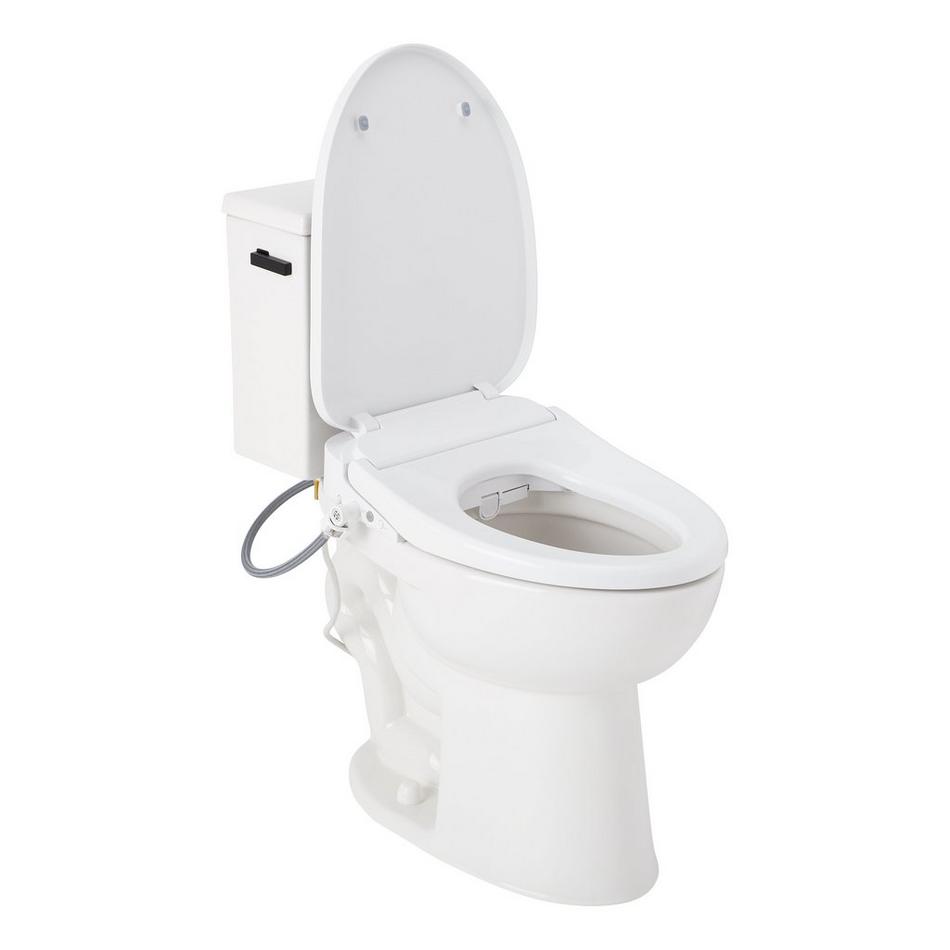 Lavrik Two-Piece Elongated Toilet with Reversible Tank - Bidet Seat  - Matte Black Handle, , large image number 2