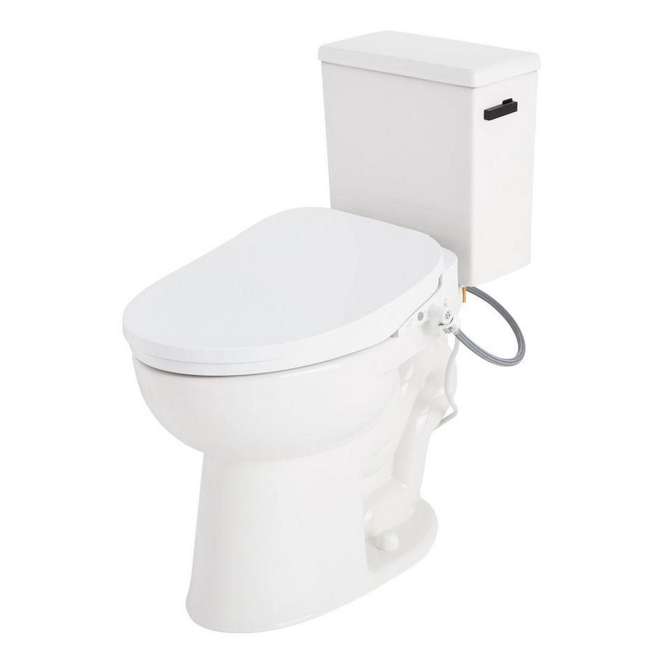 Lavrik Two-Piece Elongated Toilet with Reversible Tank - Bidet Seat  - Matte Black Handle, , large image number 1