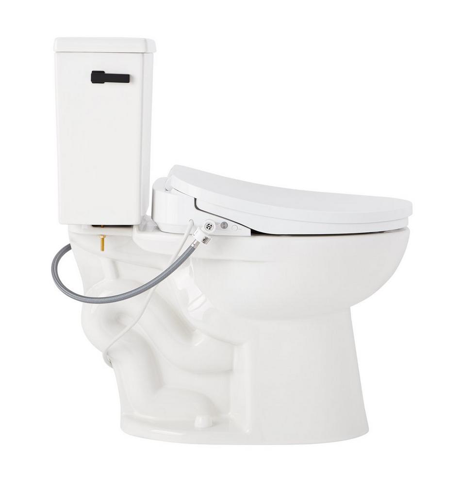 Lavrik Two-Piece Elongated Toilet with Reversible Tank - Bidet Seat  - Matte Black Handle, , large image number 3