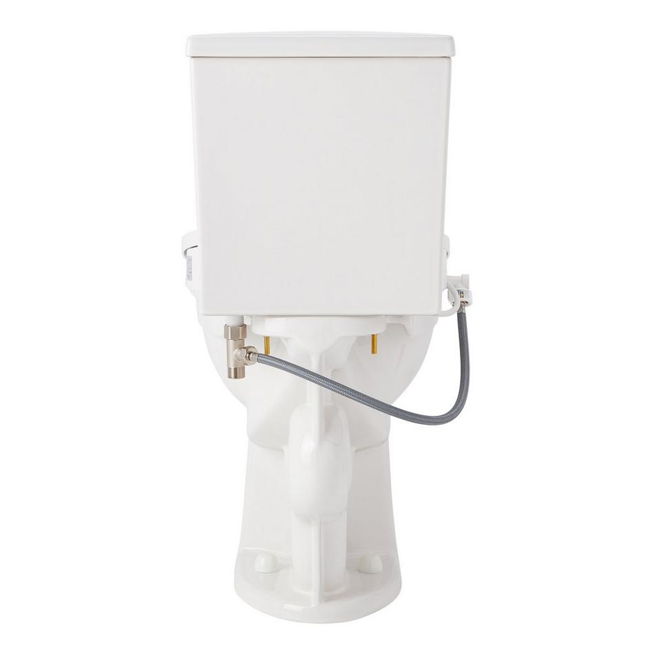 Lavrik Two-Piece Elongated Toilet with Reversible Tank - Bidet Seat  - White Handle, , large image number 4