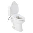 Lavrik Two-Piece Elongated Toilet with Reversible Tank - Bidet Seat  - White Handle, , large image number 2