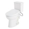 Lavrik Two-Piece Elongated Toilet with Reversible Tank - Bidet Seat  - White Handle, , large image number 1