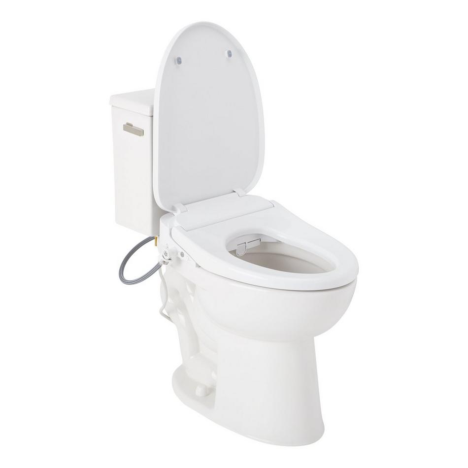 Lavrik Two-Piece Elongated Toilet with Reversible Tank - Bidet Seat  - Brushed Nickel Handle, , large image number 2