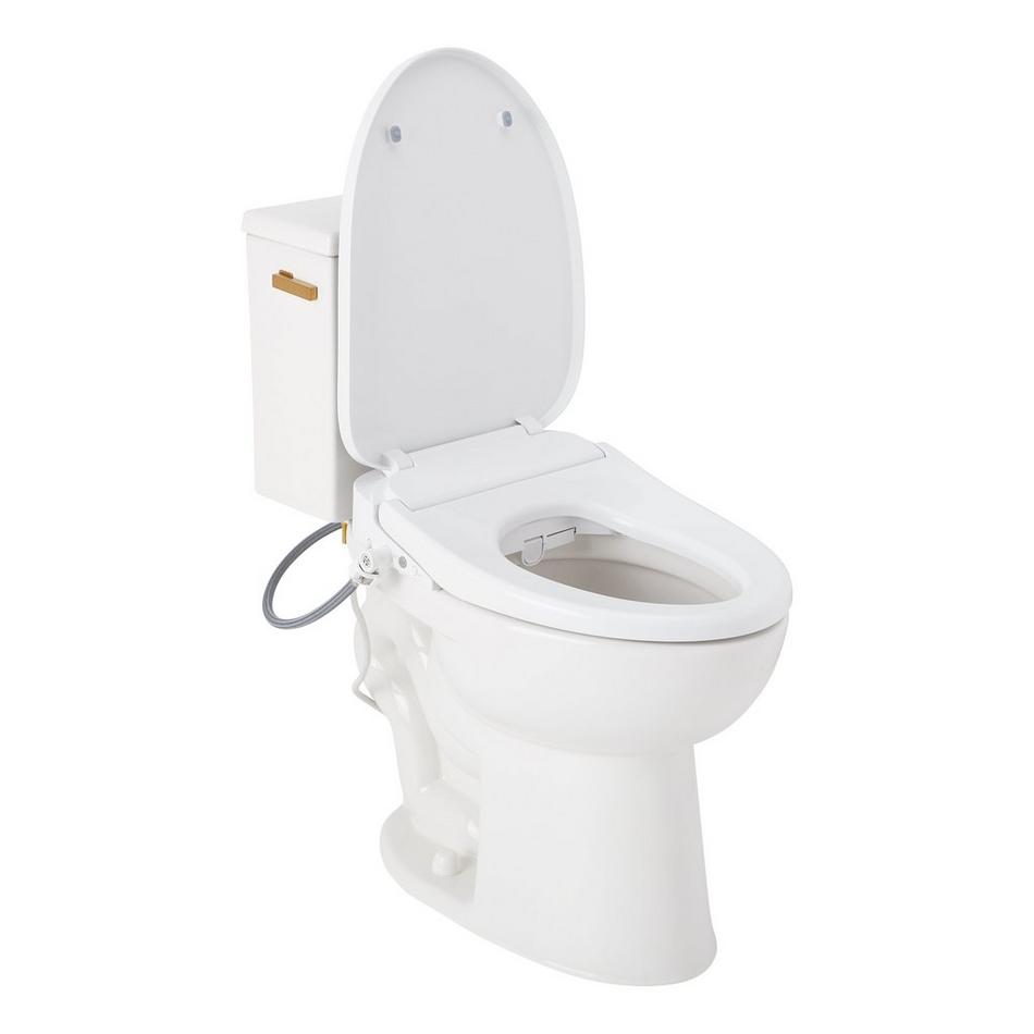 Lavrik Two-Piece Elongated Toilet with Reversible Tank - Bidet Seat  - Brushed Gold Handle, , large image number 2