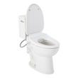 Lavrik Two-Piece Elongated Toilet with Reversible Tank - Bidet Seat  - Polished Nickel Handle, , large image number 2