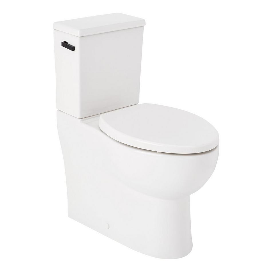 Lavrik Two-Piece Skirted Elongated Toilet with Reversible Tank - Matte Black Handle, , large image number 0