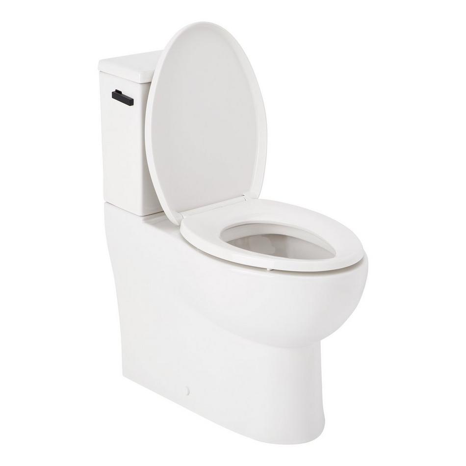 Lavrik Two-Piece Skirted Elongated Toilet with Reversible Tank - Matte Black Handle, , large image number 2