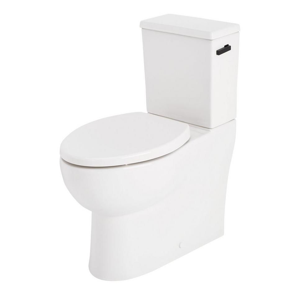 Lavrik Two-Piece Skirted Elongated Toilet with Reversible Tank - Matte Black Handle, , large image number 1