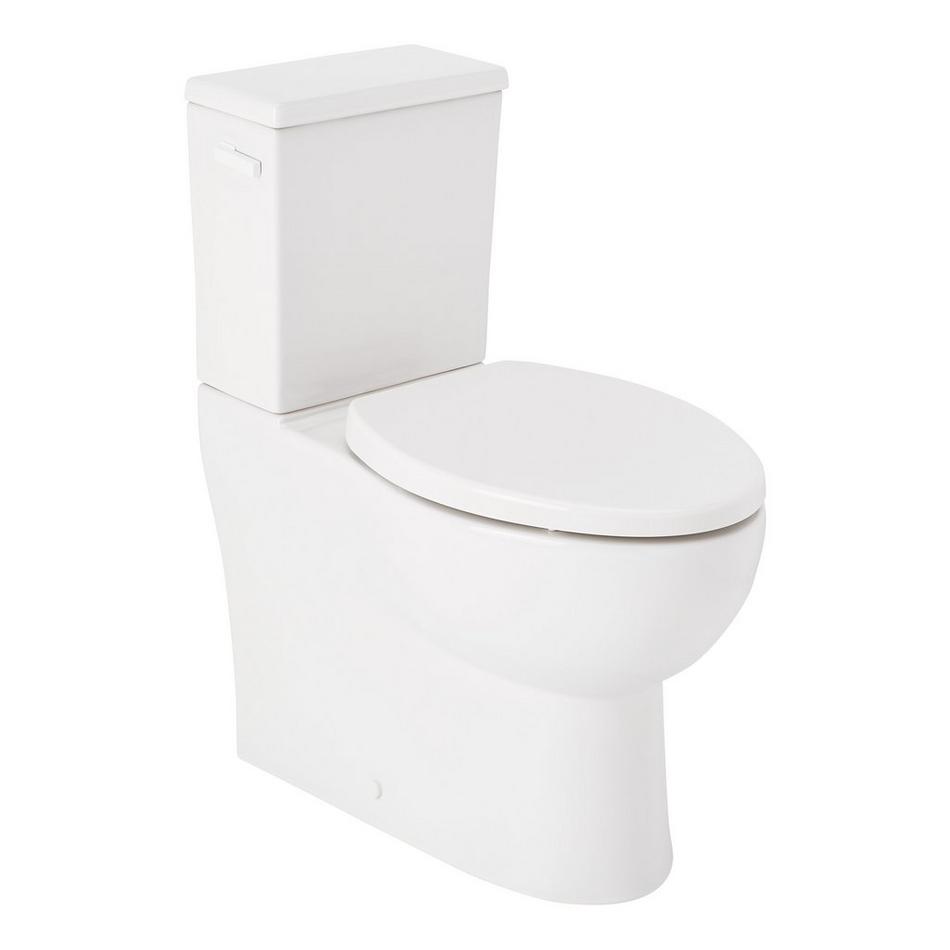 Lavrik Two-Piece Skirted Elongated Toilet with Reversible Tank - White Handle, , large image number 0