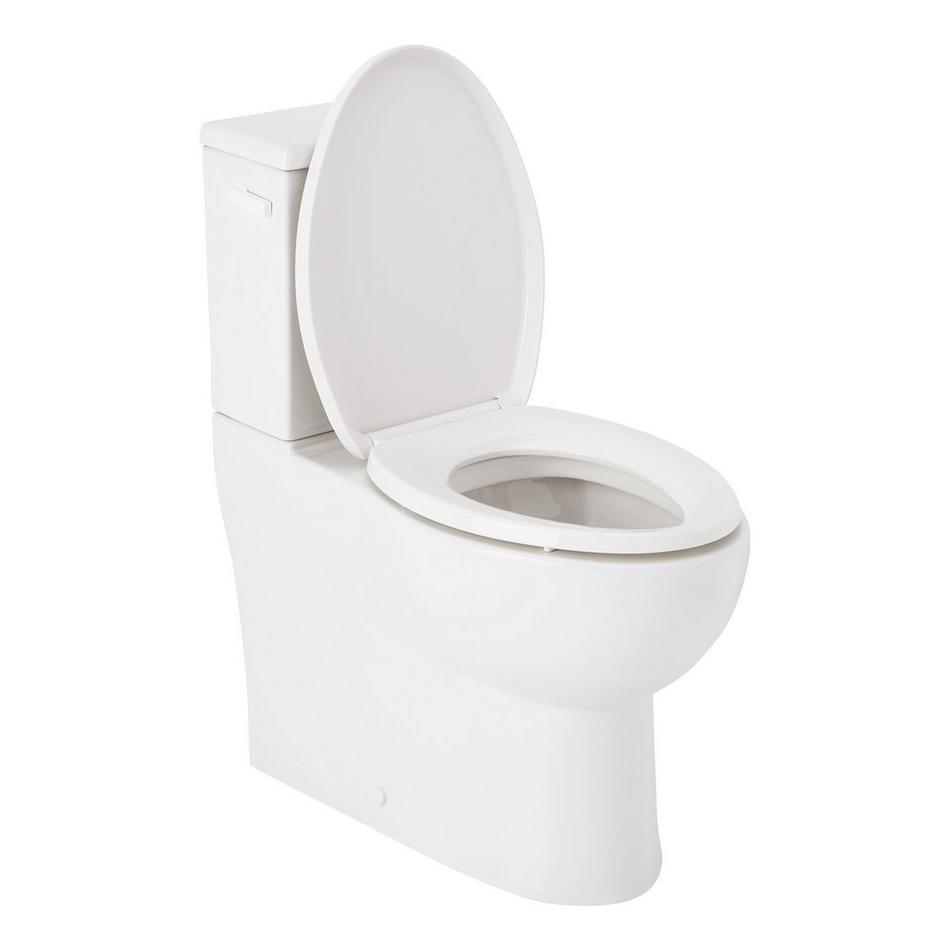 Lavrik Two-Piece Skirted Elongated Toilet with Reversible Tank - White Handle, , large image number 2