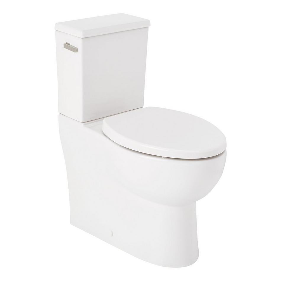 Lavrik Two-Piece Skirted Elongated Toilet with Reversible Tank - Brushed Nickel Handle, , large image number 0