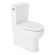 Lavrik Two-Piece Skirted Elongated Toilet with Reversible Tank - Brushed Gold Handle, , large image number 0