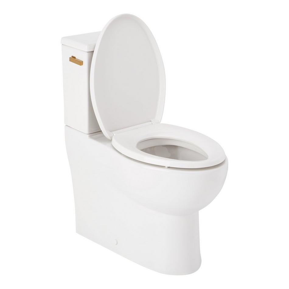 Lavrik Two-Piece Skirted Elongated Toilet with Reversible Tank - Brushed Gold Handle, , large image number 2
