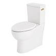 Lavrik Two-Piece Skirted Elongated Toilet with Reversible Tank - Brushed Gold Handle, , large image number 1