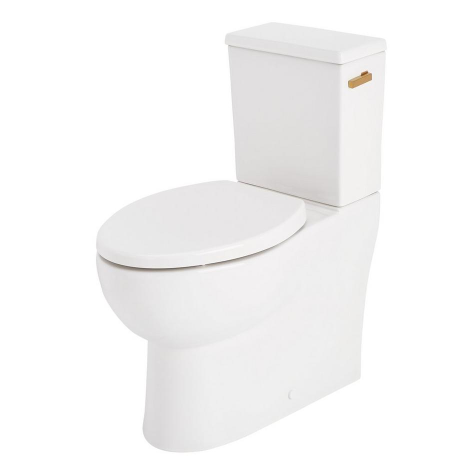 Lavrik Two-Piece Skirted Elongated Toilet with Reversible Tank - Brushed Gold Handle, , large image number 1