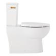 Lavrik Two-Piece Skirted Elongated Toilet with Reversible Tank - Brushed Gold Handle, , large image number 3
