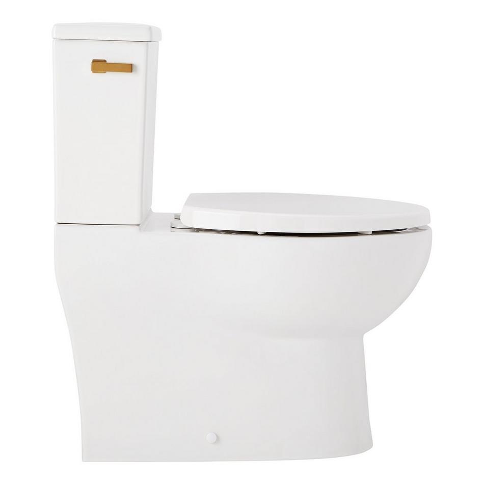 Lavrik Two-Piece Skirted Elongated Toilet with Reversible Tank - Brushed Gold Handle, , large image number 3