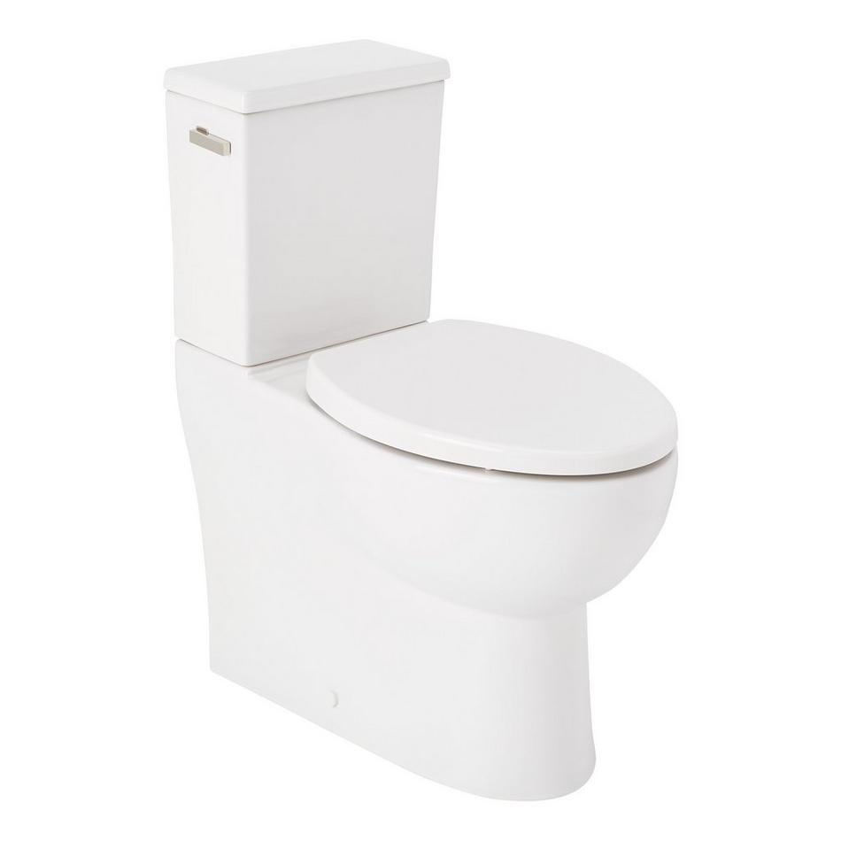 Lavrik Two-Piece Skirted Elongated Toilet with Reversible Tank - Polished Nickel Handle, , large image number 0