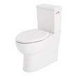 Lavrik Two-Piece Skirted Elongated Toilet with Reversible Tank - Polished Nickel Handle, , large image number 1