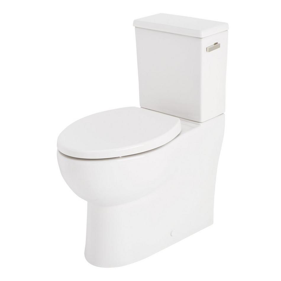Lavrik Two-Piece Skirted Elongated Toilet with Reversible Tank - Polished Nickel Handle, , large image number 1