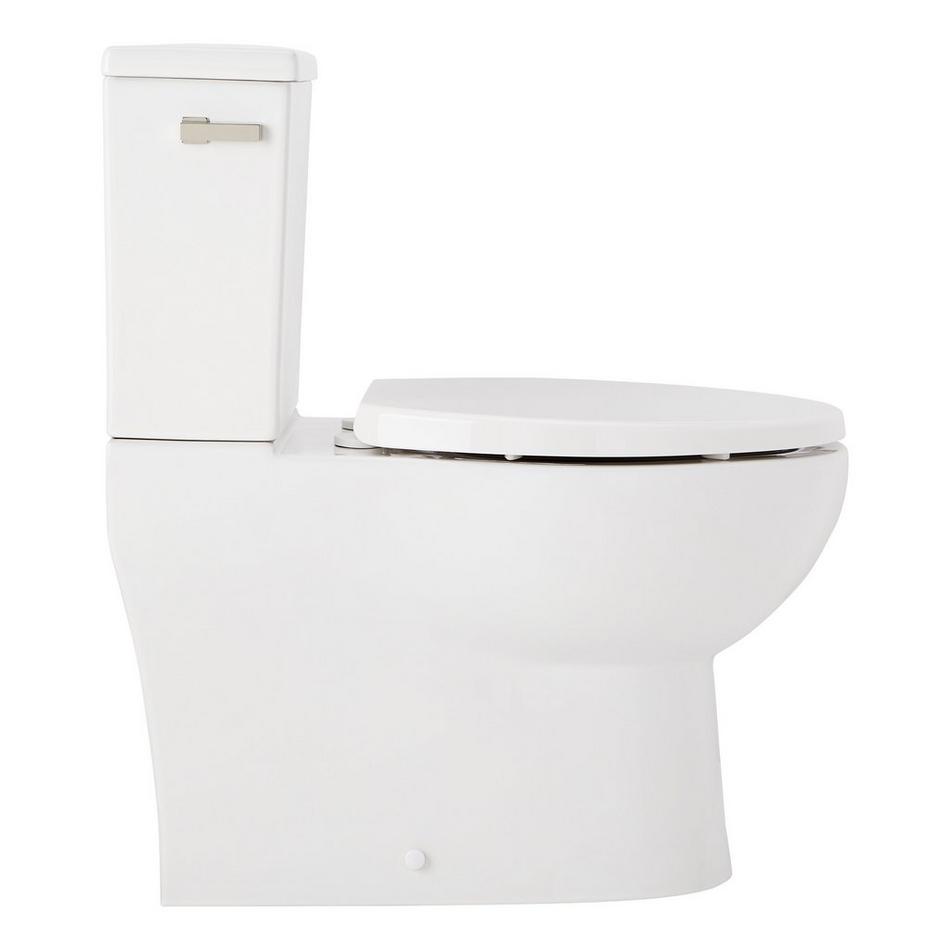 Lavrik Two-Piece Skirted Elongated Toilet with Reversible Tank - Polished Nickel Handle, , large image number 3