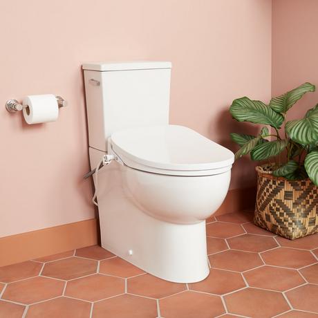 Lavrik Two-Piece Skirted Elongated Toilet with Reversible Tank