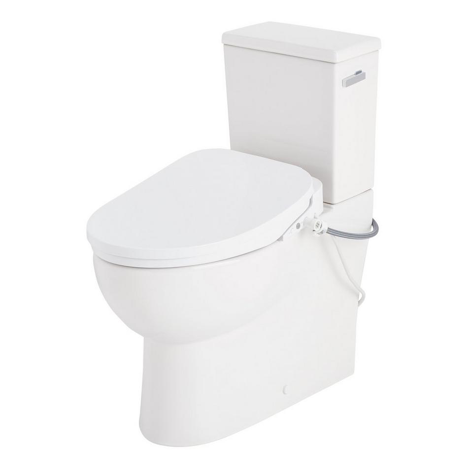 Lavrik Two-Piece Skirted Elongated Toilet with Reversible Tank - Bidet seat - Chrome Handle, , large image number 2