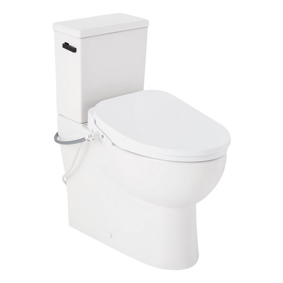 Lavrik Two-Piece Skirted Elongated Toilet with Reversible Tank - Bidet seat - Matte Black Handle, , large image number 0