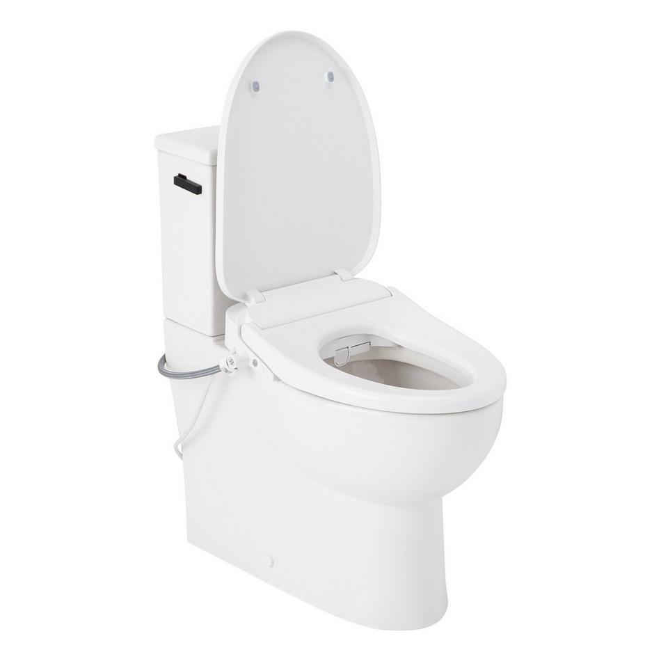 Lavrik Two-Piece Skirted Elongated Toilet with Reversible Tank - Bidet seat - Matte Black Handle, , large image number 2