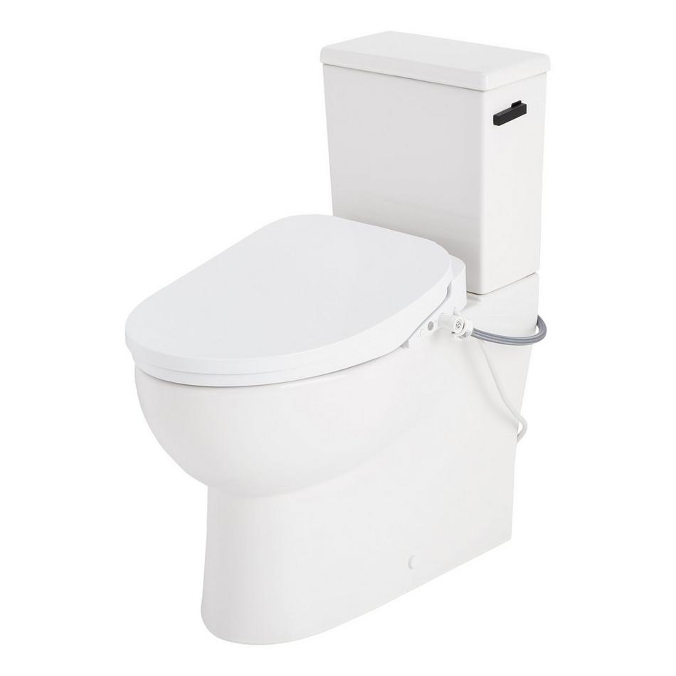 Lavrik Two-Piece Skirted Elongated Toilet with Reversible Tank - Bidet seat - Matte Black Handle, , large image number 1